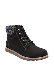 Lotus Black Lace-Up Ankle Boots - Image 1 of 4