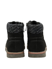 Lotus Black Lace-Up Ankle Boots - Image 3 of 4