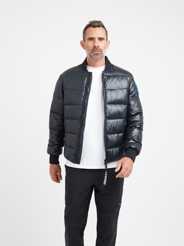 JACK1T Black Vortex Bomber Jacket - Image 1 of 6 JACK1T Black Vortex Bomber Jacket - Image 1 of 6
