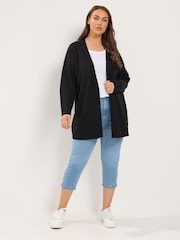 Yours Curve Black Essential Cardigan - Image 2 of 6