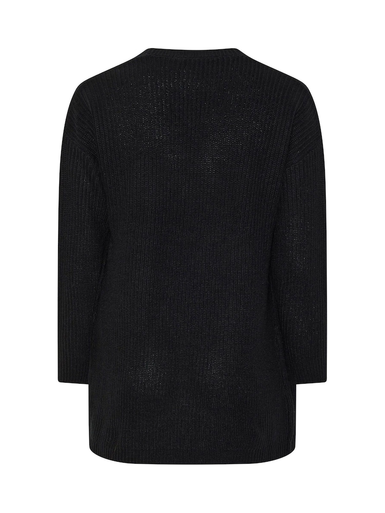 Yours Curve Black Essential Cardigan - Image 6 of 6