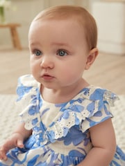 Blue/White Baby Broderie Dress (0mths-2yrs) - Image 2 of 8