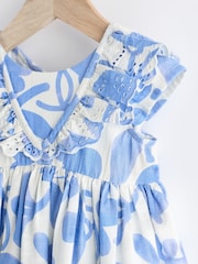 Blue/White Baby Broderie Dress (0mths-2yrs) - Image 5 of 8
