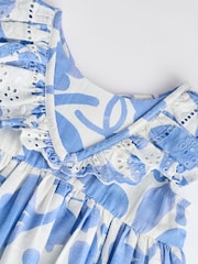 Blue/White Baby Broderie Dress (0mths-2yrs) - Image 6 of 8
