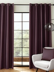 Catherine Lansfield Purple Faux Fur Soft and Cosy Draught Excluder Curtains - Image 2 of 5