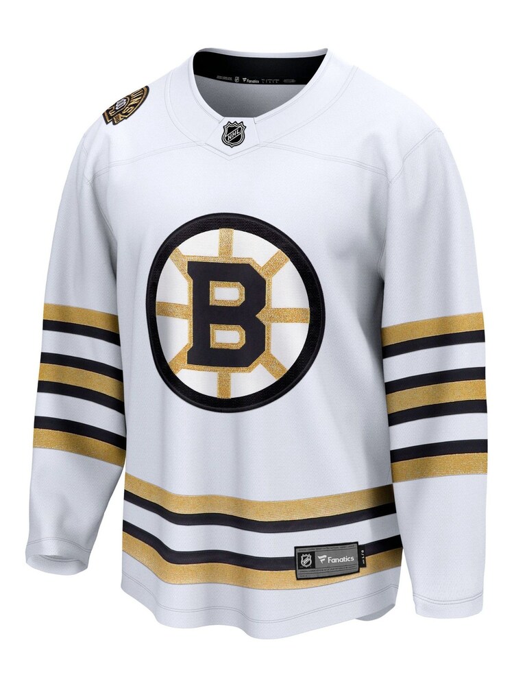Fanatics NHL Boston Bruins Replica Breakaway Away Anniversary White Jersey - Image 2 of 3