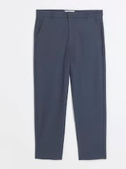 River Island Blue Plisse Tapered 100% Cotton Trousers - Image 5 of 6