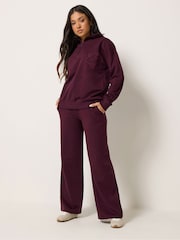 PixieGirl Petite Embroidered 22 Slogan Wide Leg Joggers - Imaginea 1 din 6