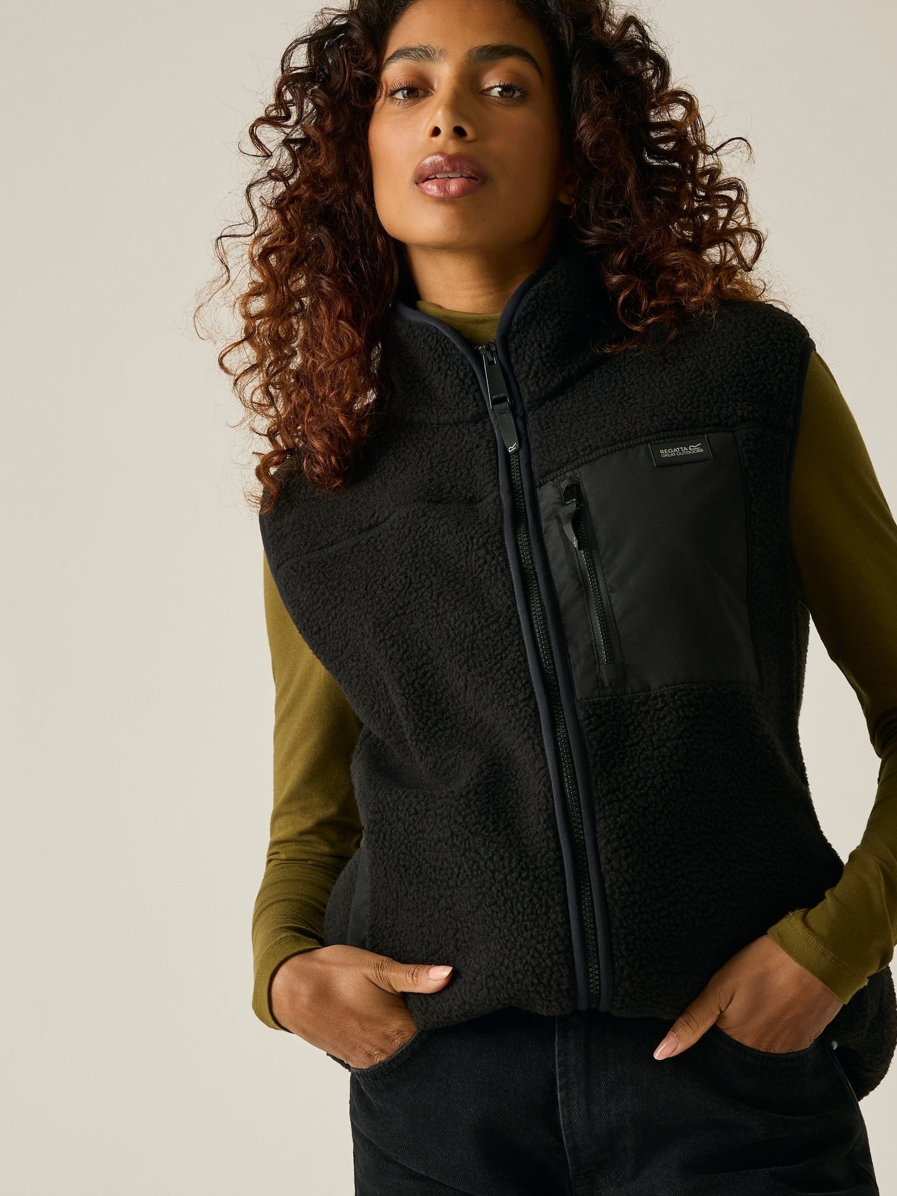 Regatta Womens Frankie Borg Longline Full Zip Gilet, Black, Size 18, Women - Image 4