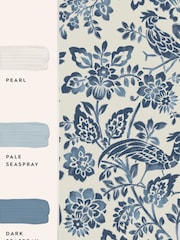 Laura Ashley Dark Seaspray Blue Adain Palace 10M Wallpaper - Image 4 of 4