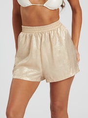 South Beach Gold Metallic Foil Beach Shorts - Image 5 of 6