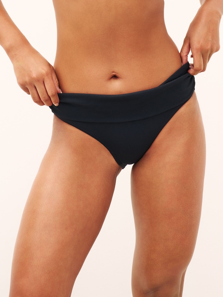 Black Roll Top Bikini Bottoms - Image 2 of 3