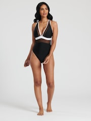South Beach Monochrome Mesh Plunge Swimsuit - Image 6 of 6