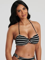 South Beach Monochrome Crinkle Textured Bandeau Top Set - Image 4 of 5