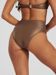 South Beach Brown Reptile Halterneck Bikini Set - Image 2 of 5