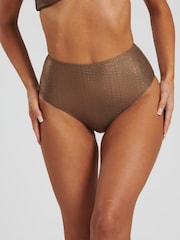 South Beach Brown Reptile Halterneck Bikini Set - Image 4 of 5