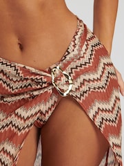 South Beach Natural Crochet Beach Skirt With Decal - Image 3 of 4