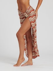 South Beach Natural Crochet Beach Skirt With Decal - Image 4 of 4