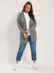 Yours Curve Grey Essential Cardigan - Image 2 of 6