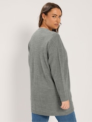 Yours Curve Grey Essential Cardigan - Image 3 of 6