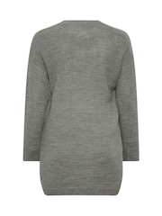 Yours Curve Grey Essential Cardigan - Image 6 of 6