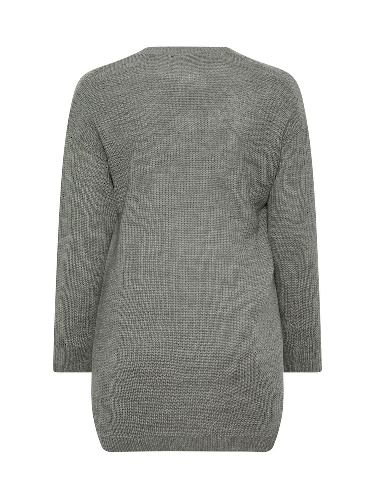 Yours Curve Grey Essential Cardigan - Image 6 of 6