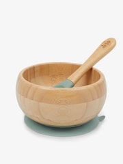 JoJo Maman Bébé Bamboo Suction Bowl & Spoon Set - Image 2 of 4