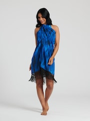 South Beach Multiwear-Sarong aus bedrucktem Chiffon mit Fransen - Bild 5 von 6