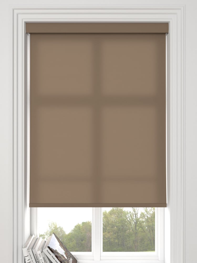 Praline Natural Asher Made To Measure Light Filtering Roller Blind - Image 1 of 5