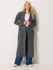 Long Tall Sally Grey Button Knitted Cardigan - Image 1 of 6