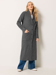 Long Tall Sally Grey Button Knitted Cardigan - Image 2 of 6