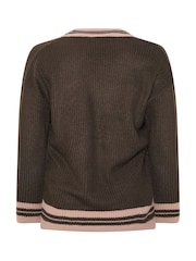 Brązowy - Dzianinowy sweter Yours Curve Tennis - Obraz 7 z 7