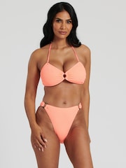 South Beach Pink Crinkle Textured Bandeau Top Set - Image 1 of 6
