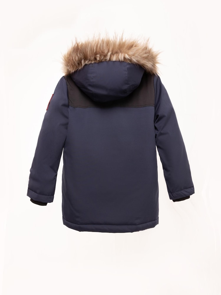 Perry Ellis America Navy Blue Woven Parka - Image 2 of 3