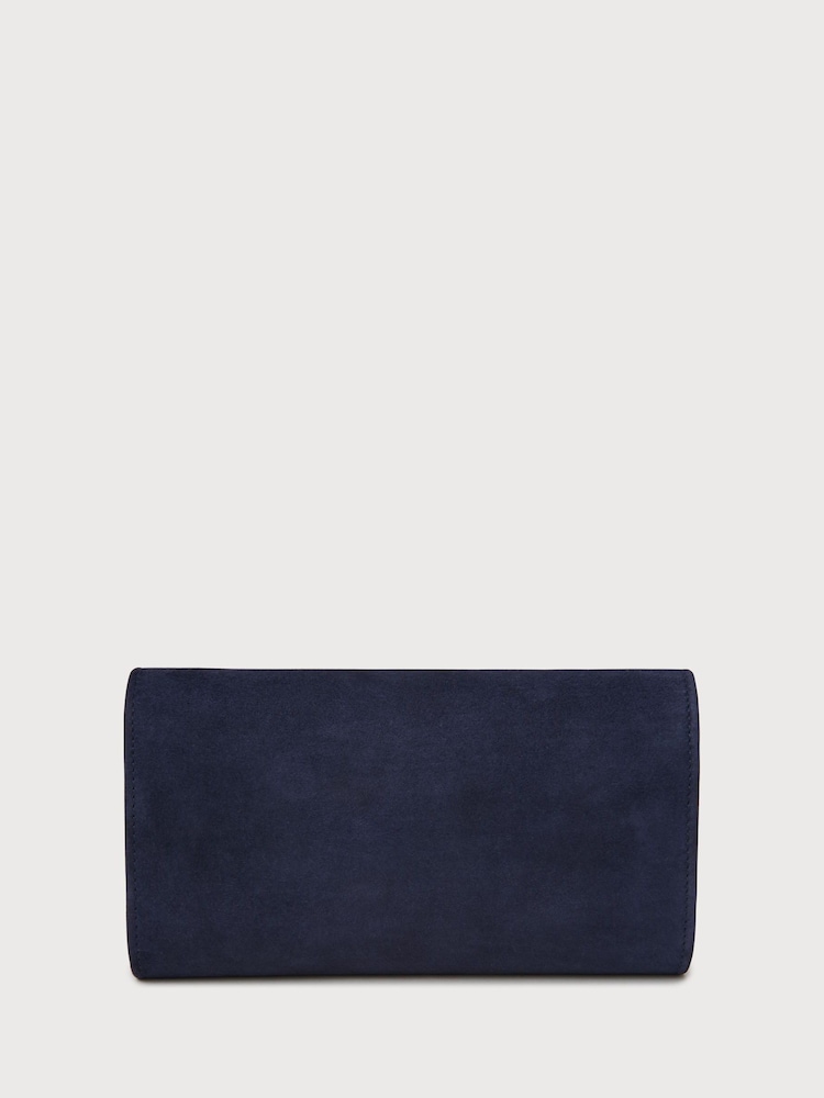 LK Bennett Blue Lucy Clutch Bag With Flap Detail - Image 2 of 4
