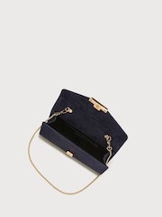LK Bennett Blue Lucy Clutch Bag With Flap Detail - Image 3 of 4