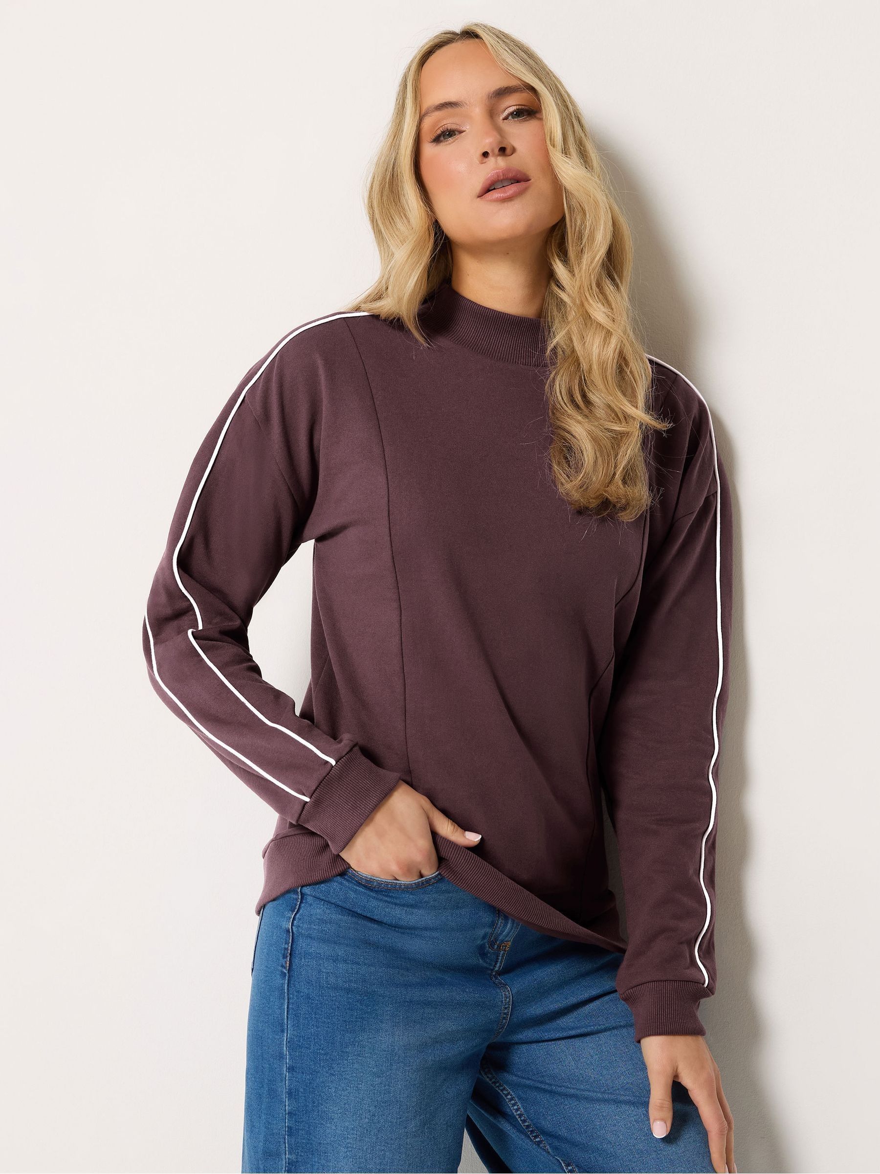 Long Tall Sally Women's Purple Tall High Neck Sweatshirt In | Size: 8 - Image 3