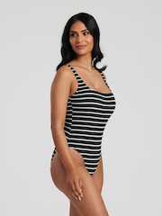South Beach Monochrome Crinkle Textured Scoop Neck Swimsuit - Image 6 of 6