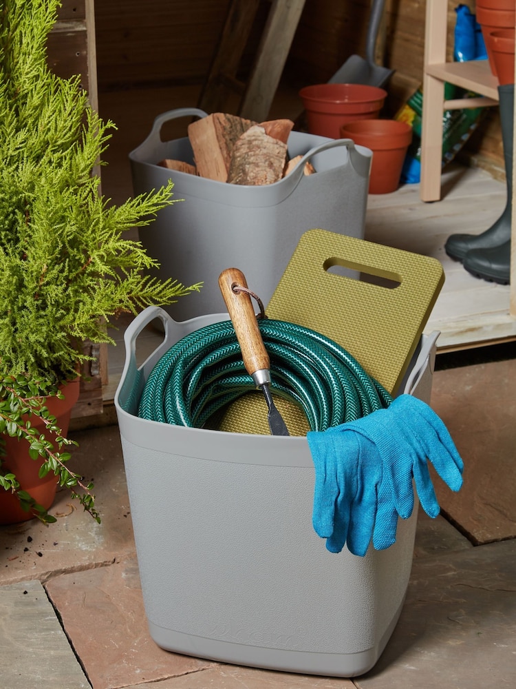 Wham Set of 2 Grey 25Ltr Flexi-Store Graduated Square Plastic Storage Tubs - Image 1 of 2 Wham Set of 2 Grey 25Ltr Flexi-Store Graduated Square Plastic Storage Tubs - Image 1 of 2