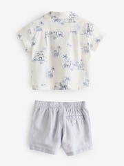 Gap White Brannan Bear Print Shirt, Shorts & Hat Set (Newborn-24mths) - Image 2 of 6
