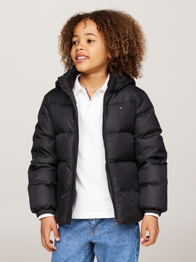 Tommy Hilfiger Black Boys Essential Down Puffer Jacket - Image 1 of 8