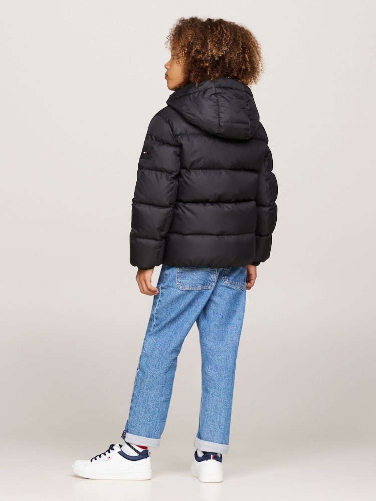 Tommy Hilfiger Black Boys Essential Down Puffer Jacket - Image 3 of 8