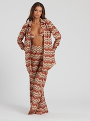 South Beach Natural Crochet Wide Leg Beach Joggers - Image 5 of 6