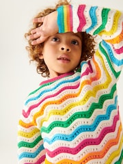 Little Bird by Jools Oliver Multi 100% Cotton Striped Knitted Jumper - Image 1 of 7
