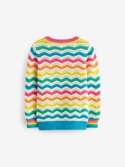 Little Bird by Jools Oliver Multi 100% Cotton Striped Knitted Jumper - Image 6 of 7