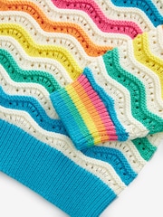 Little Bird by Jools Oliver Multi 100% Cotton Striped Knitted Jumper - Image 7 of 7