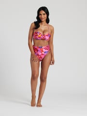South Beach Pink Printed Twisted Halterneck Bikini Set - Image 3 of 6