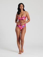South Beach Pink Printed Twisted Halterneck Bikini Set - Image 4 of 6