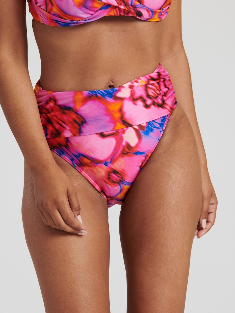 South Beach Pink Printed Twisted Halterneck Bikini Set - Image 6 of 6
