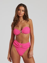 South Beach Pink Wave Crinkle Starfish Decal Bikini Set - Image 4 of 6